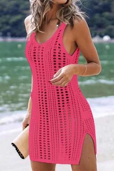 Szydełkowa sukienka plażowa Babetta w kolorze fuksji