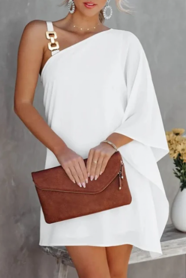 Elegancka sukienka mini w kolorze białym