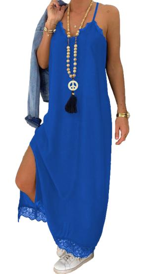 Koronkowa sukienka Primarosa, niebieska